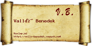 Valló Benedek névjegykártya