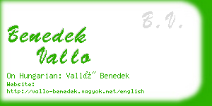 benedek vallo business card